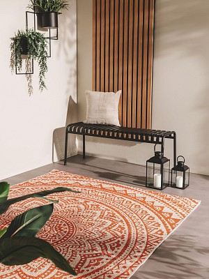 In- & Outdoor-Teppich Cleo Orange 15x15 cm Muster