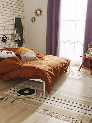 Wollteppich Bahati Beige 15x15 cm Muster