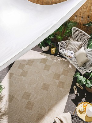 In- & Outdoor-Teppich Bronco Cream 15x15 cm Muster