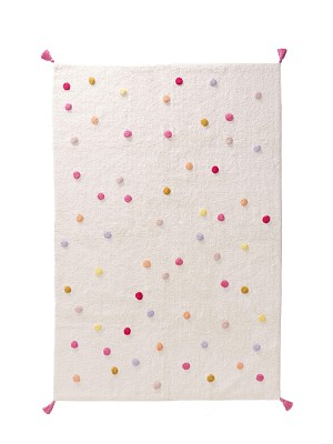 Waschbarer Kinderteppich Fiete Multicolor/Pink 15x15 cm Muster