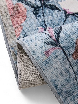 Waschbarer Teppich Milly Multicolor/Blau 15x15 cm Muster