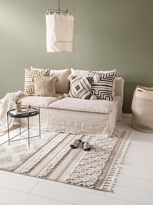 Teppich Oyo Cream/Grau 15x15 cm Muster