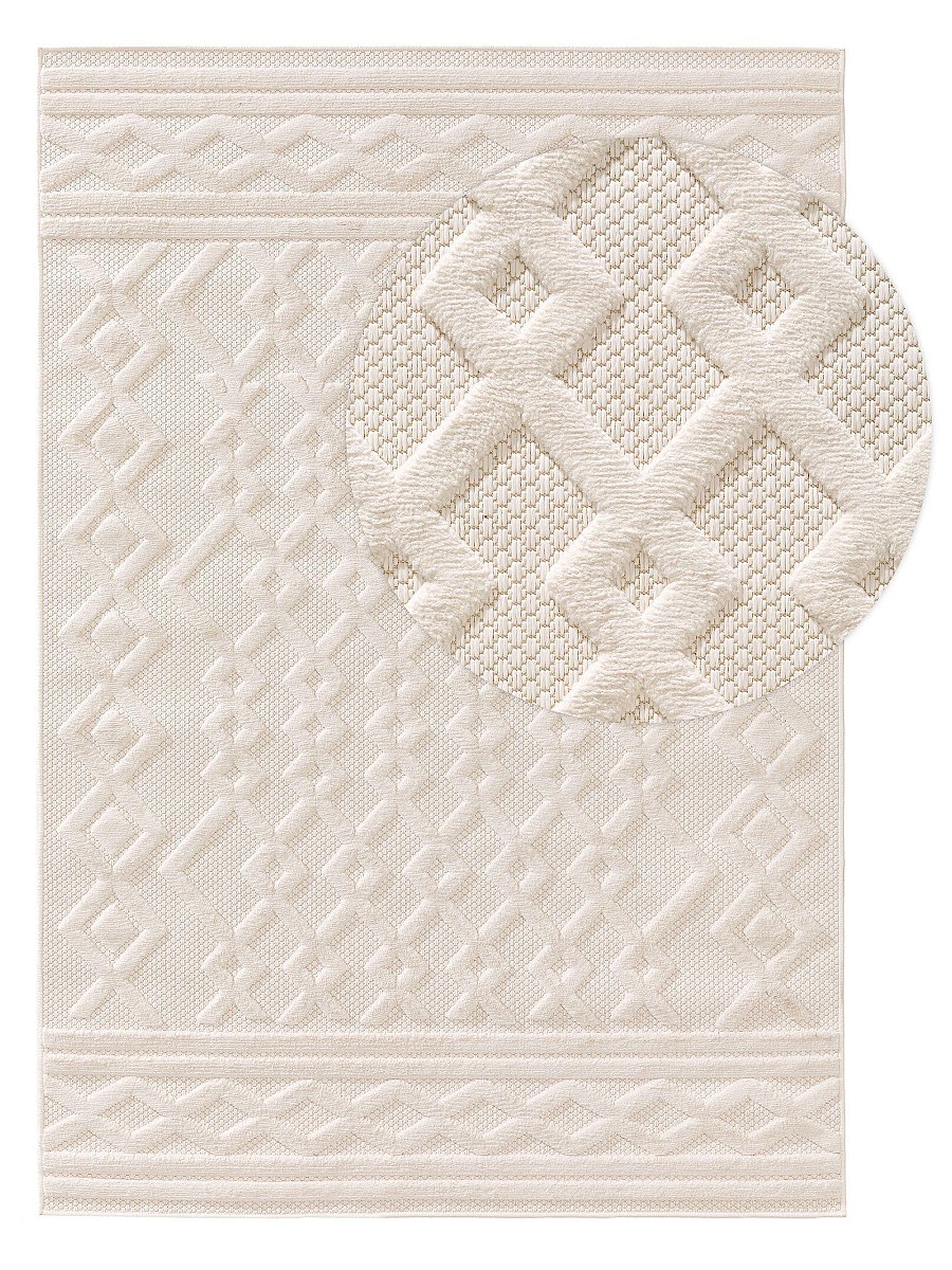 In- & Outdoor-Teppich Bonte Cream 15x15 cm Muster