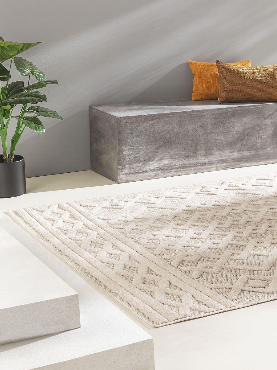 In- & Outdoor-Teppich Bonte Cream 15x15 cm Muster