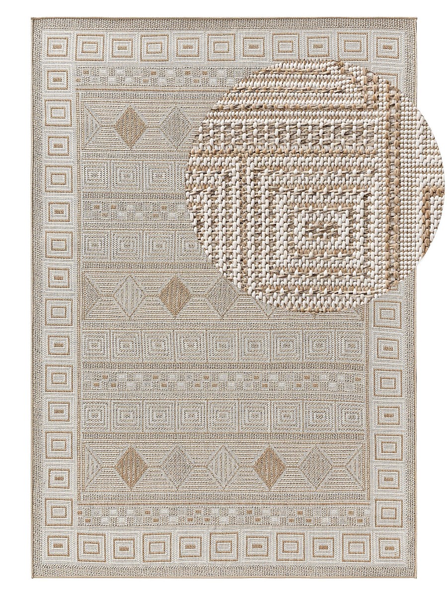 In- & Outdoor-Teppich Andora Cream/Beige 15x15 cm Muster