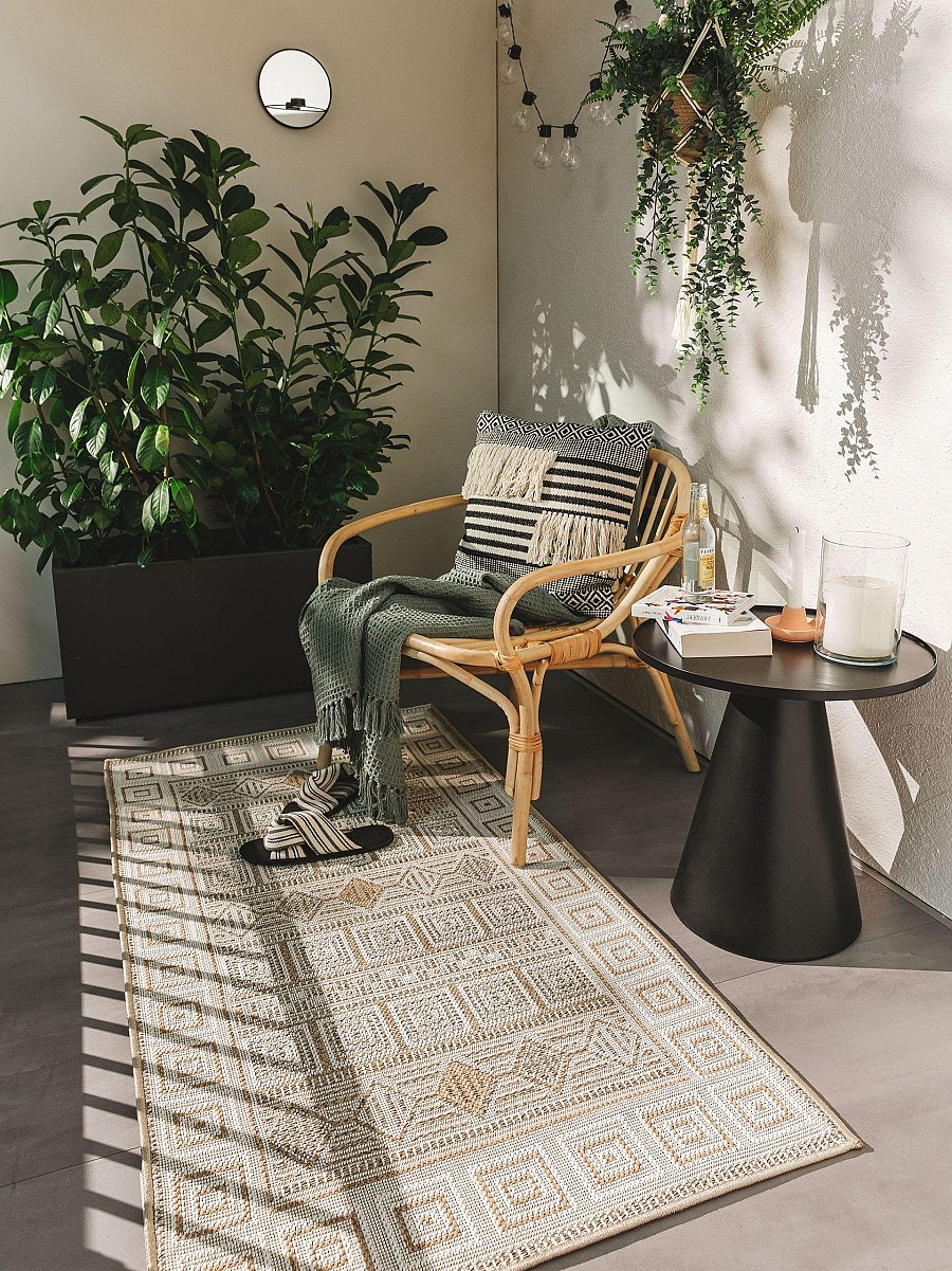 In- & Outdoor-Teppich Andora Cream/Beige 15x15 cm Muster