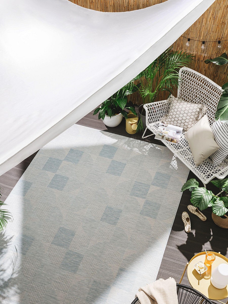In- & Outdoor-Teppich Bronco Blau 15x15 cm Muster