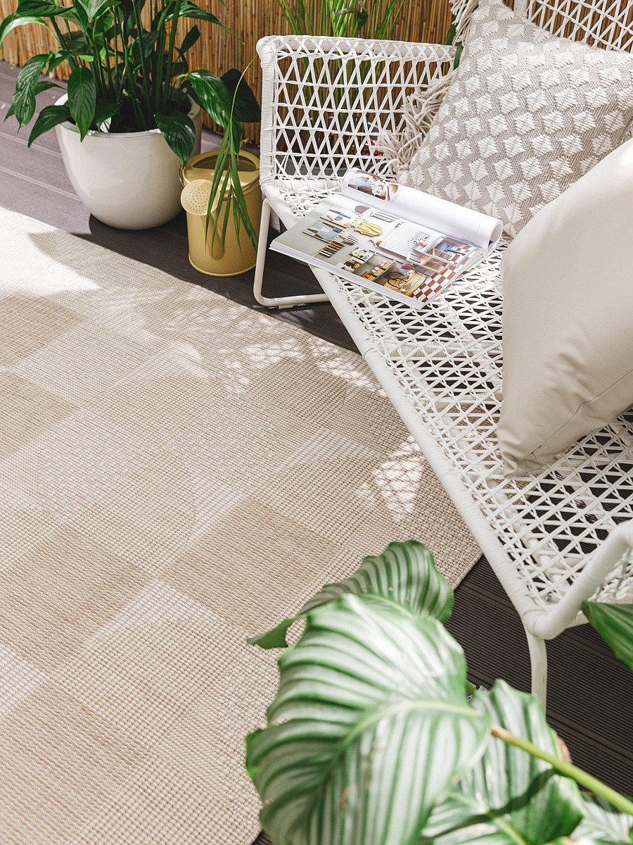 In- & Outdoor-Teppich Bronco Cream 15x15 cm Muster