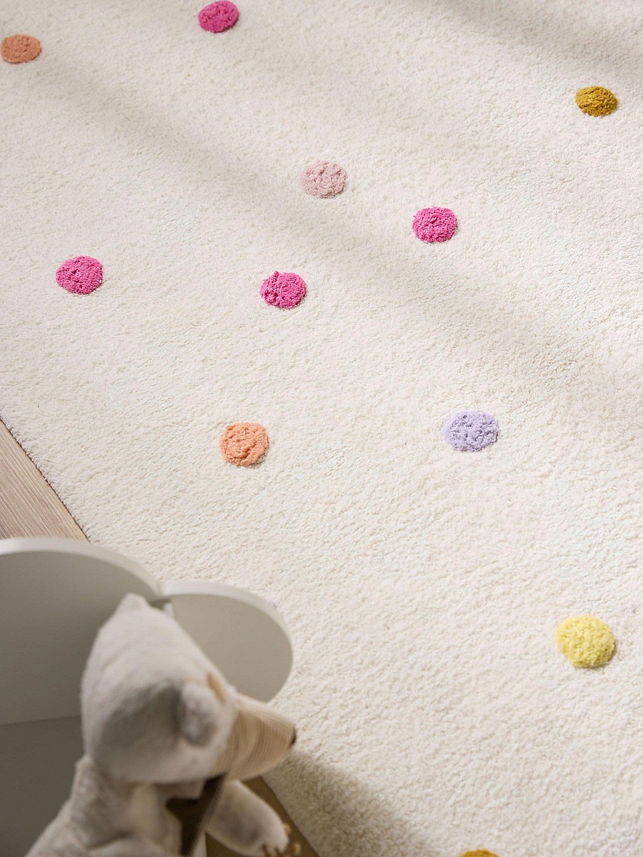 Waschbarer Kinderteppich Fiete Multicolor/Pink 15x15 cm Muster