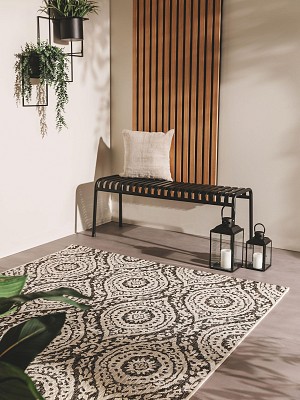 In- & Outdoor Rug Cleo White/Black 300x400 cm