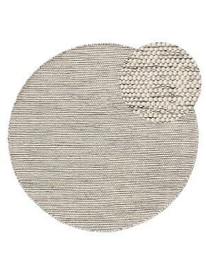 Wool Rug Rocco Beige/Black ø 150 cm round