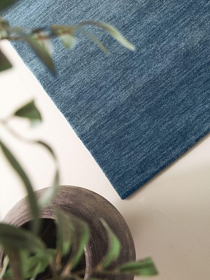 Wool Rug Jamal Blue 80x300 cm
