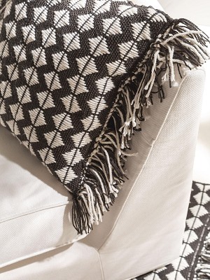 In- & Outdoor cushion Morty Black/White 40x40 cm