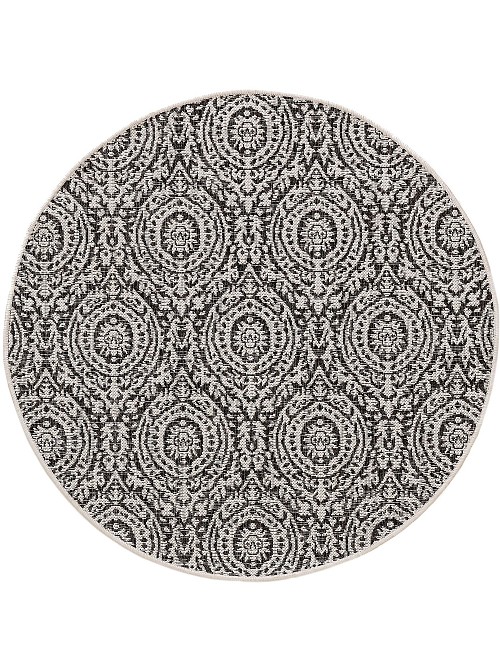 In- & Outdoor Round Rug Cleo White/Black ø 120 cm round