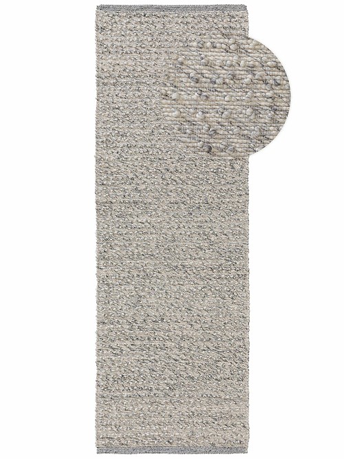 Wool Rug Lana Grey 80x250 cm