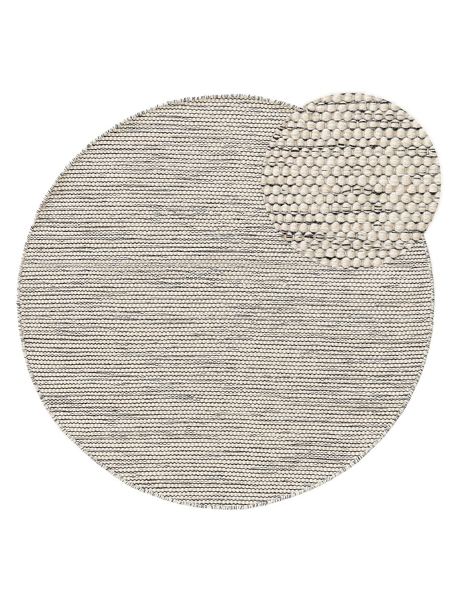 Wool Rug Rocco Beige/Black ø 150 cm round