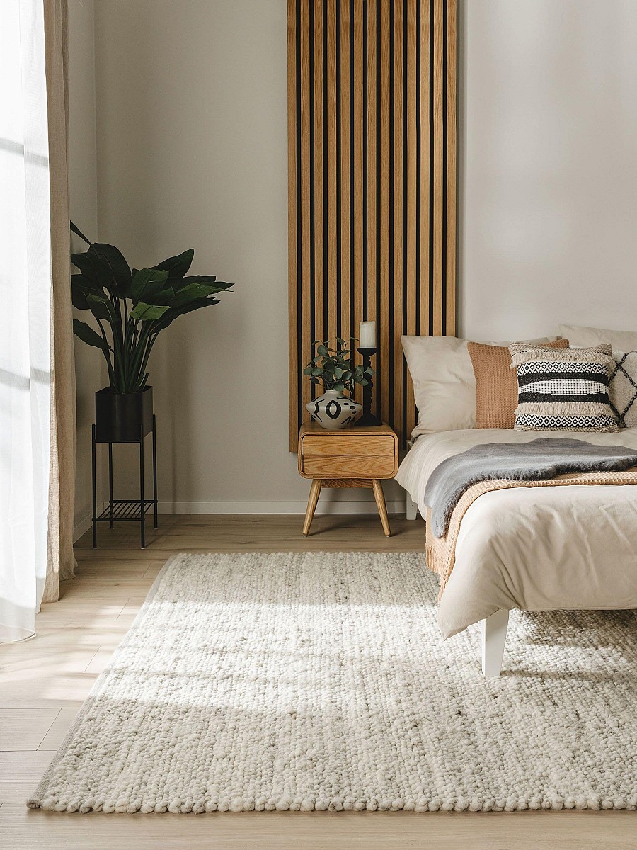 Wool Rug Finn Ivory Grey 140x200 cm