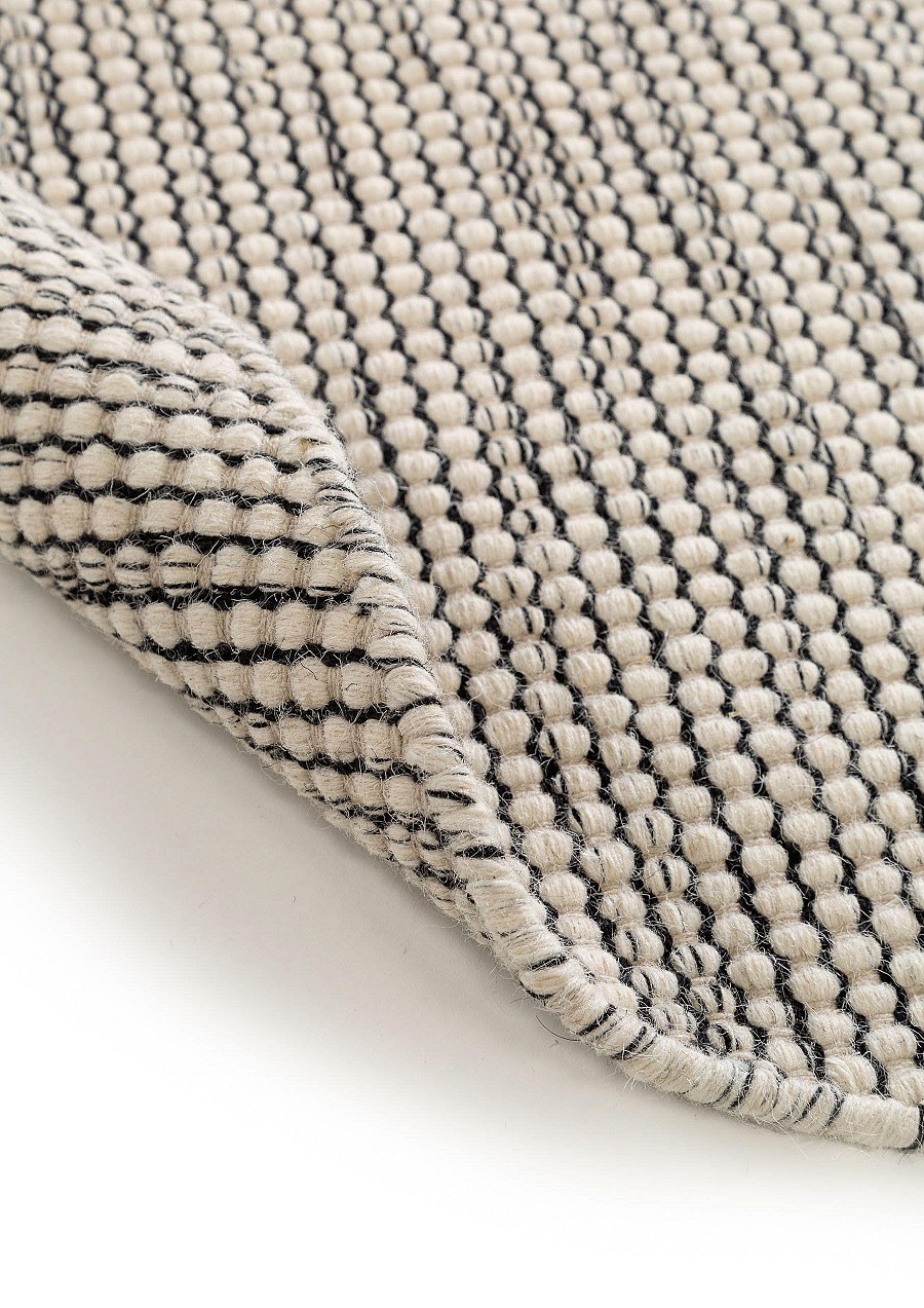 Wool Rug Rocco Beige/Black ø 150 cm round