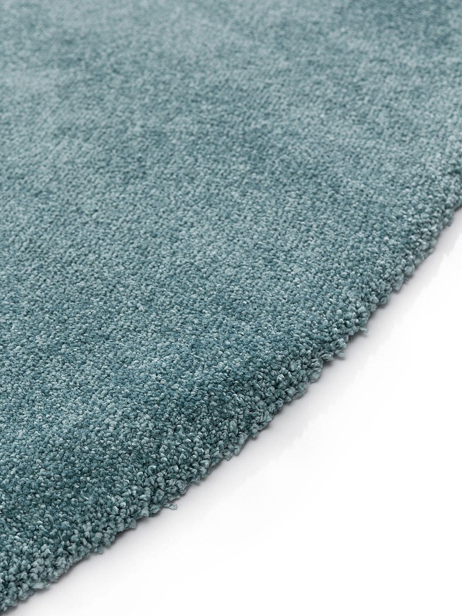 Washable Shaggy Rug Melvin Turquoise ø 150 cm round