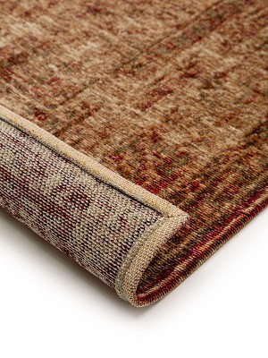 Flachgewebeteppich Stay Beige/Rot 15x15 cm Muster