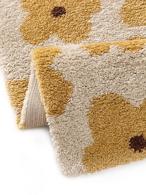 Kinderteppich Gobi Gelb 15x15 cm Muster