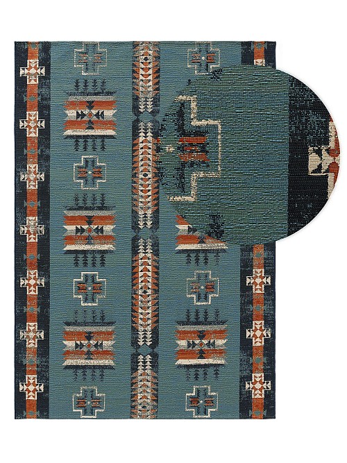 In- & Outdoor-Teppich Ria Multicolor/Blau 15x15 cm Muster