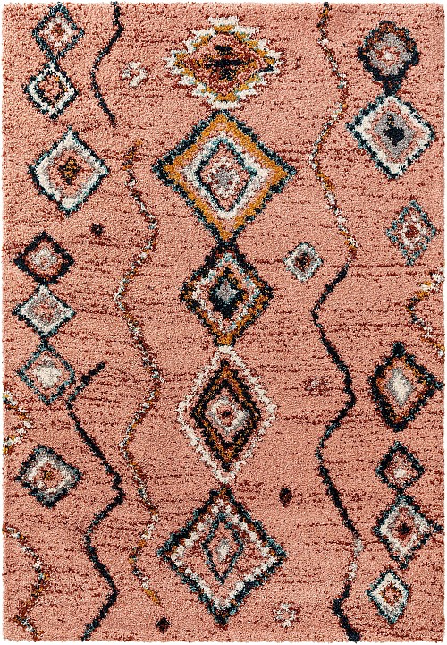 Hochflorteppich Gobi Rosa 15x15 cm Muster